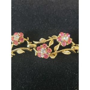 Vintage "Coro" (1919-1950) Rhinestone Bracelet Goldtone